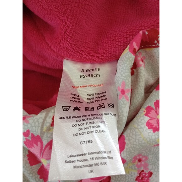 Bambino Piccolo Floral Snow Suit Detachable Mittens and Booties Size 3-6 M - Picture 10 of 12